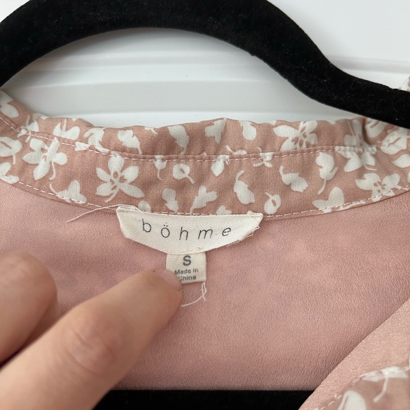 Bohme Pink Ruched Tie Front Maxi Dress - Picture 2 of 7